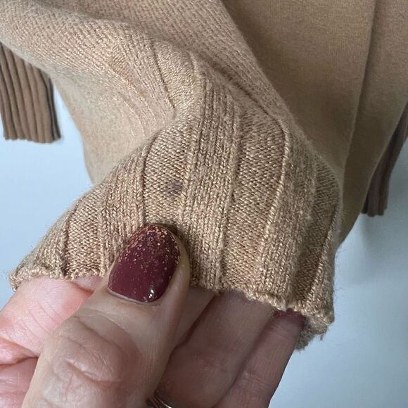 French Connection Camel Tan Brown V-neck Sweater Tunic - Picture 5 of 9